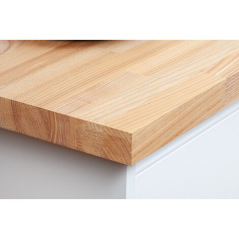 Solid Ash Wood Worktop 3M x 635mm x 40mm - Premium Real Wooden Timber Kitchen Countertop