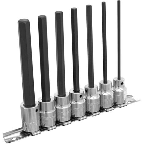 Sealey Premier Hex Socket Bit Set 3/8""Sq Drive 110mm 7pc AK62254