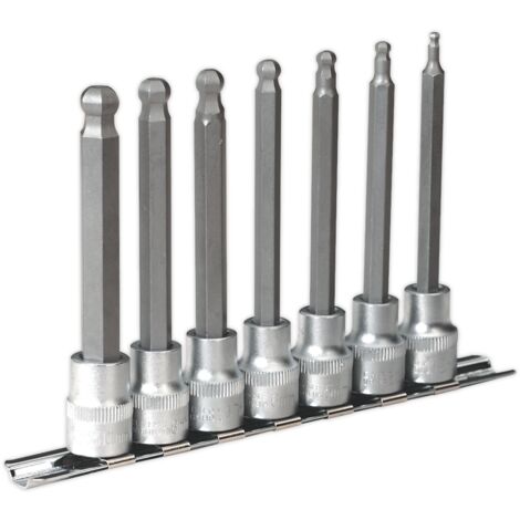 Sealey Premier Ball-End Hex Socket Bit Set 3/8""Sq Drive 7pc AK6212