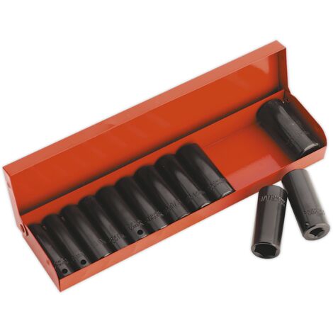 Sealey Premier Metric/Imperial Deep Impact Socket Set 3/8""Sq Drive 12pc AK683