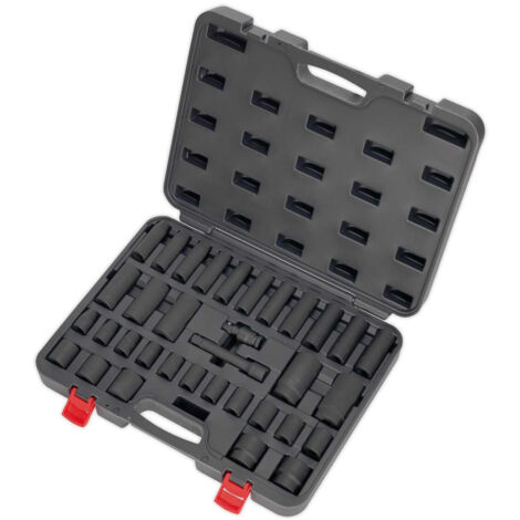 Sealey Metric Impact Socket Set 34pc 1/2""D Deep And Standard Length AK5634M