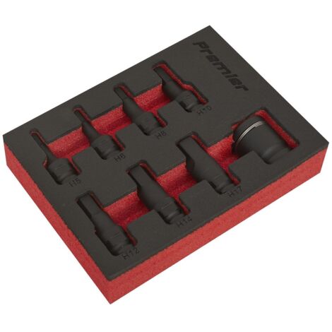 Sealey Premier Hex Impact Socket Bit Set 3/8""Sq Drive 8pc AK5620