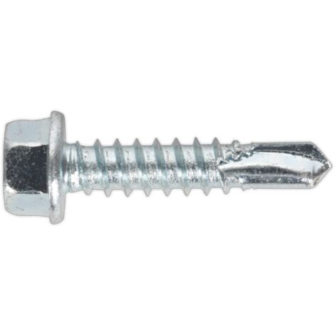 Sealey Zinc Plated Self-Drilling Hex Head Screw 5.5 x 25mm - Pack of 100 SDHX5525