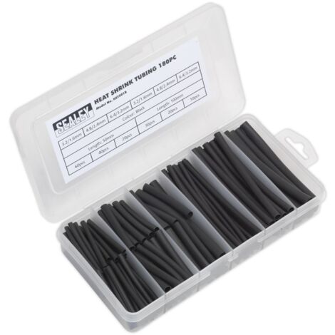 Sealey Heat Shrink Tubing Assortment 50 & 100mm 180pc - Black HST501B