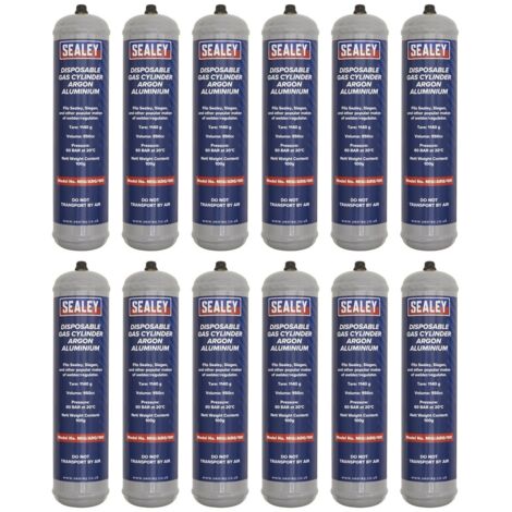 Sealey Gas Cylinder Disposable Argon 100g - Box of 12 MIG/ARG/100/12 (1/3)