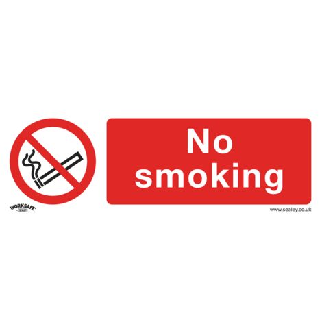 Sealey SS13P1 Worksafe® No Smoking Safety Sign - Rigid Plastic