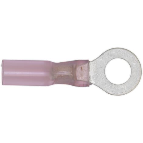 Sealey Heat Shrink Ring Terminal �5.3mm Red Pack of 25 RTSR2553