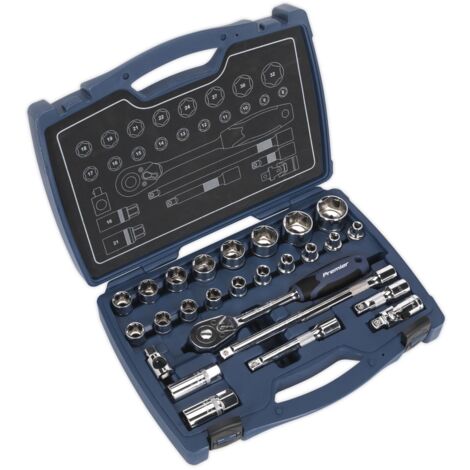 Sealey Premier Socket Set 1/2""Sq Drive 26pc AK8992