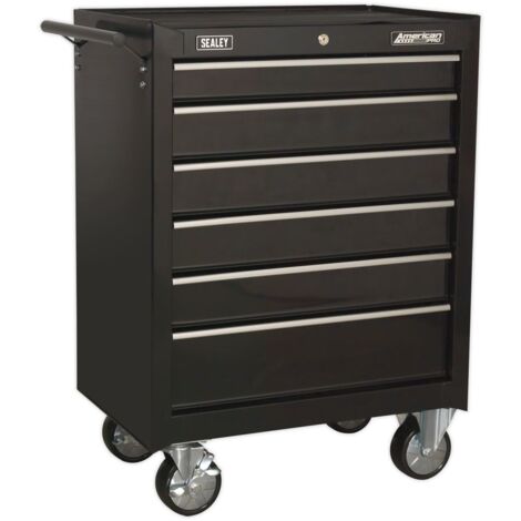 Sealey Rollcab 6 Drawer with Ball-Bearing Slides - Black AP226B