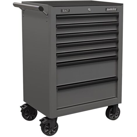 Sealey Grey Black Rollcab 7 Drawer Ball-Bearing Slides Inc liners AP26479TG