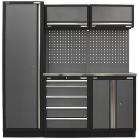 Sealey Superline PRO&reg Storage System with Stainless Worktop 1.96m APMSSTACK02SS