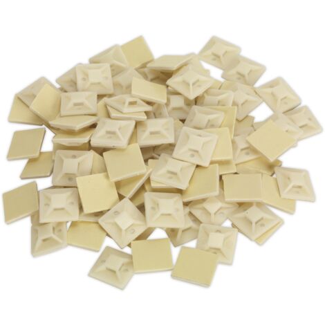 Sealey Self-Adhesive Cable Tie Mount 25 x 25mm White Pack of 100 CTM2525W