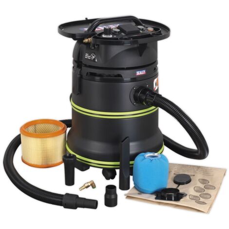 Sealey Vacuum Cleaner Industrial Dust-Free Wet/Dry 35L 1000W/230V Plastic Drum M-Class Self-Clean Filter DFS35M (1/5)