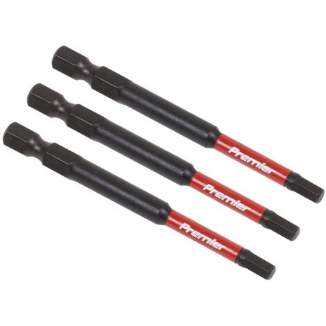 Sealey AK8262 Premier Hex Impact Power Tool Bits 4 x 75mm 3pc