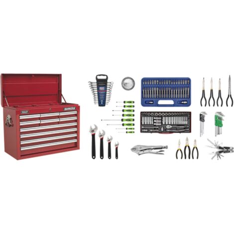 Sealey AP33109COMBO Superline PRO® Topchest 10 Drawer with 139pc Tool Kit - Red