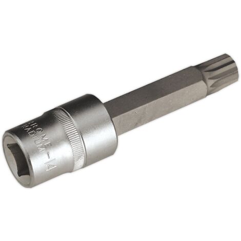 Sealey AK5531 Premier Spline Socket Bit 1/2"Sq Drive M14 x 100mm (1/2)