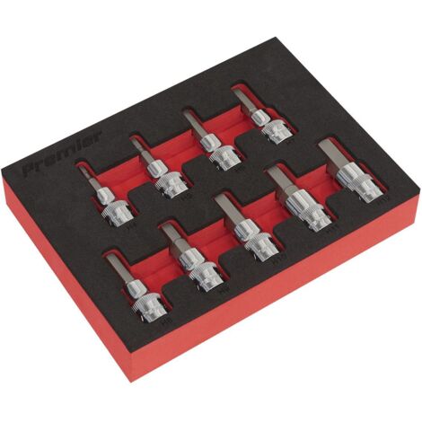 Sealey Premier Hex Socket Bit Set 3/8""Sq Drive 9pc AK6240