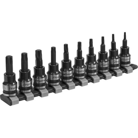 Sealey Premier Black TRX-Star Socket Bit Set 3/8""Sq Drive 10pc AK6207B
