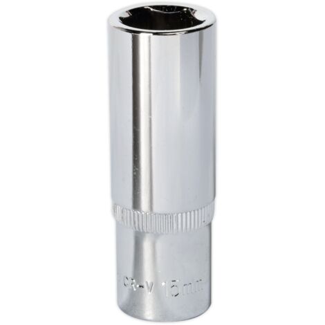 Sealey SP3815D Premier Fully Polished Deep Socket 3/8"Sq Drive 15mm