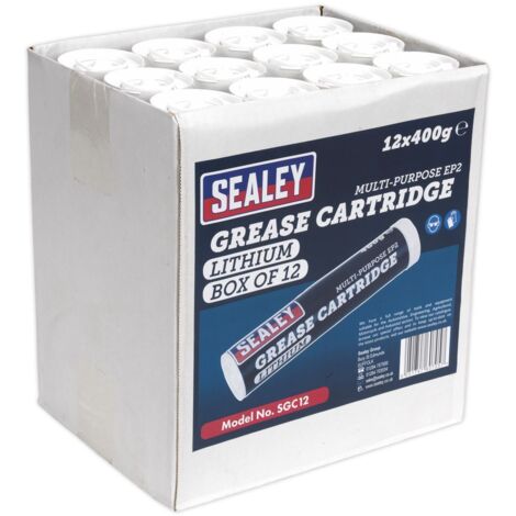 Sealey EP2 Lithium Grease Cartridge 400g - Pack of 12 SGC12