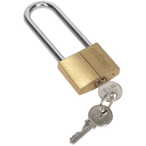 Sealey Siegen Brass Body Padlock with Brass Cylinder Long Shackle 40mm S0989 (1/3)