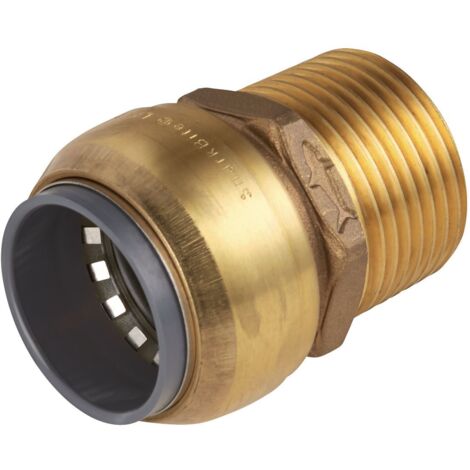 Sealey SBA15BSA SharkBite&reg Brass Straight Adaptor 15mm x 1/2""BSPT (1/5)