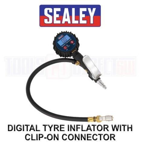 Sealey Digital Tyre Inflator with Clip-On Connector SA400