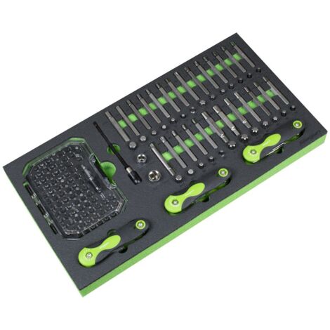 Sealey S01275 Siegen Specialised Bit Set & Folding Hex Keys with Tool Tray 170pc