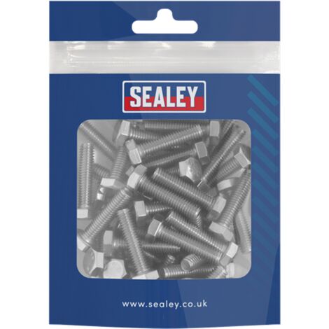 Sealey S625S Stainless Steel Set Screw M6 x 25mm 1mm Pitch, DIN 933 - Pack of 50