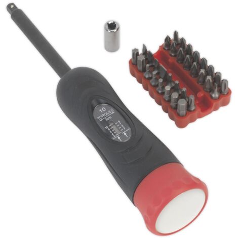 Sealey Premier Digital Torque Screwdriver Set 1/4""Sq Drive 2-10Nm 34pc STS100
