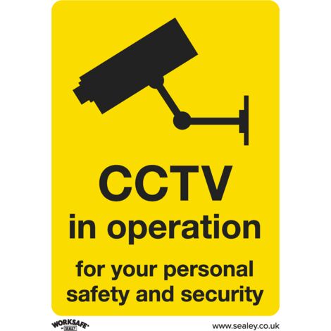 Sealey SS40P10 Worksafe CCTV Safety Sign, Rigid Plastic - Pack of 10