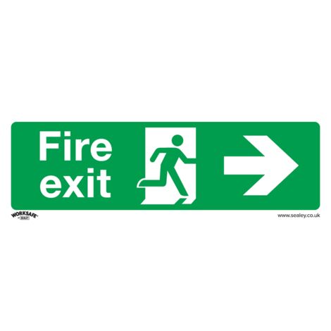 Sealey SS24P1 Worksafe® Fire Exit (Right) Safety Sign - Rigid Plastic