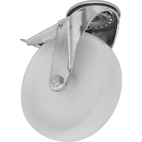 Sealey Heavy-Duty Nylon Castor Wheel Bolt Hole with Total Lock �100mm - Trade SCW4100SBLEM