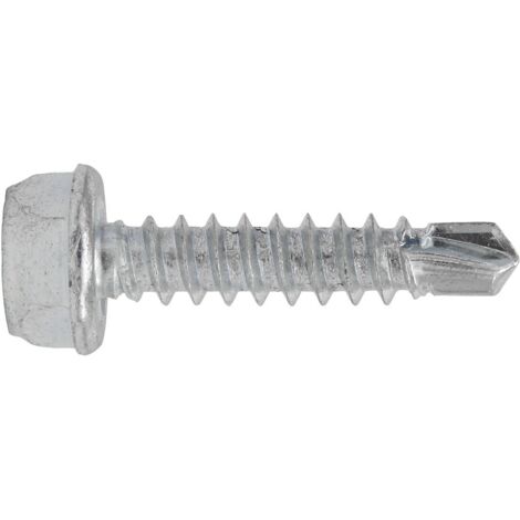 Sealey Self-Drilling Screw 4.2 x 19mm Hex Head Zinc Pack of 100 SDHX4219