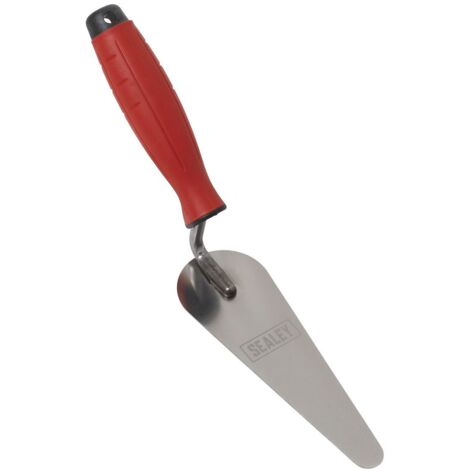 Sealey T1225 Stainless Steel Narrow Gauging Trowel with Rubber Handle 160mm (1/3)