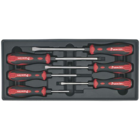 Sealey TBT29 Premier Hammer-Thru Screwdriver Set with Tool Tray 6pc (1/2)