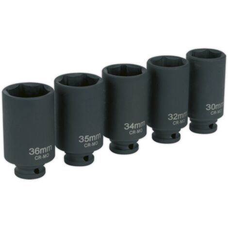 Sealey Impact Hub Nut Socket Set 1/2""Sq Drive 5pc SX050