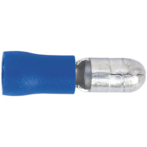 Sealey BT11 Male Bullet Terminal 5mm, Blue - Pack of 100 (1/2)
