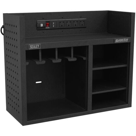 Sealey Power Tool Storage Rack with Power Strip AP30SRBE