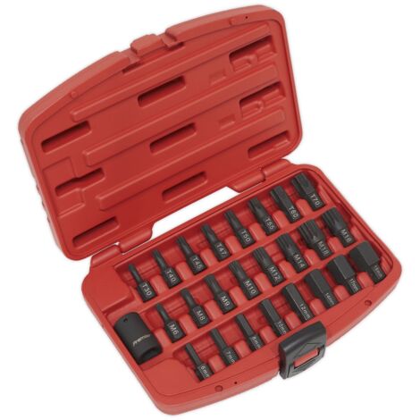 Sealey AK5612 Premier TRX-Star/Hex/Spline Impact Bit Set 1/2"Sq Drive 25pc