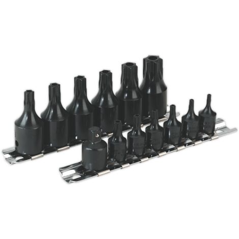 Sealey Premier TRX-Star Security Socket Bit Set 1/4"" & 3/8""Sq Drive 13pc AK5585