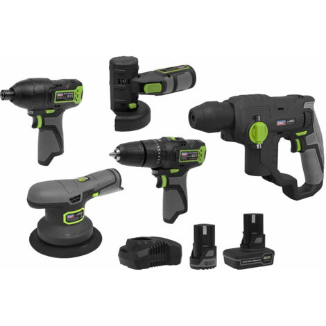 Sealey CP108VCOMBO7 5 x SV10.8 Series Cordless Power Kit 10.8V - 2 Batteries