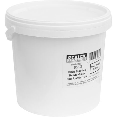 Sealey Shot Blasting Beads Glass 5kg Plastic Tub B5KG