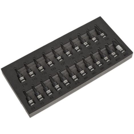 Sealey Premier Black TRX-Star/Hex/Spline Socket Bit Set 3/8""Sq Drive 22pc AK7985