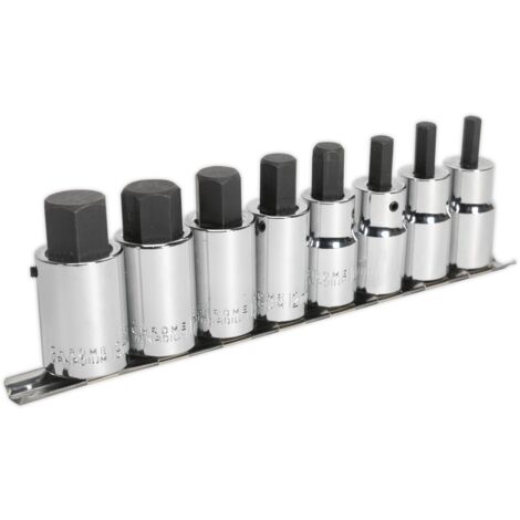 Sealey Premier Hex Socket Bit Set 1/2""Sq Drive 8pc AK62258