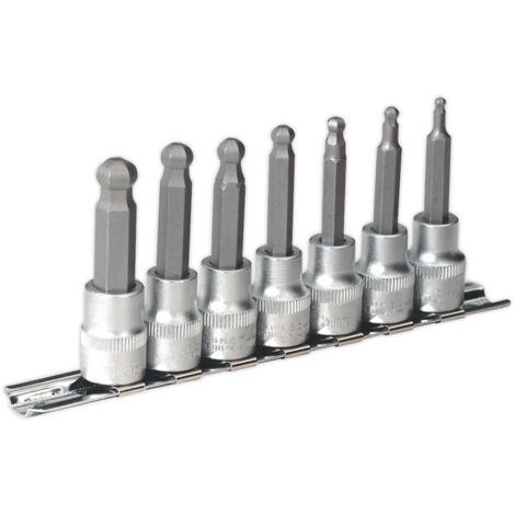 Sealey Premier Ball-End Hex Socket Bit Set 3/8""Sq Drive 7pc AK621