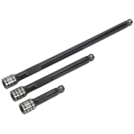 Sealey Premier Black Wobble/Rigid Extension Bar Set 3/8""Sq Drive 3pc AK7691
