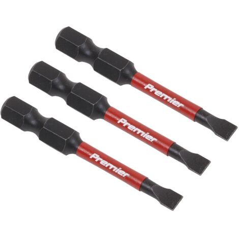 Sealey AK8226 Premier Slotted Impact Power Tool Bits 4.5 x 50mm 3pc