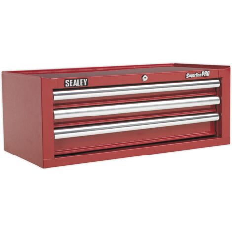 Sealey Mid-Box 3 Drawer with Ball-Bearing Slides - Red AP33339