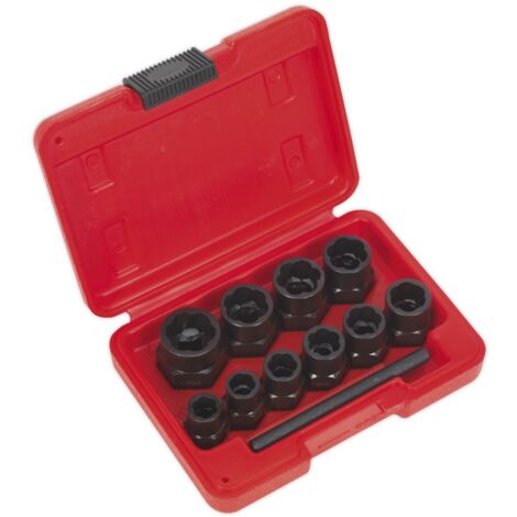 Sealey Spanner Type Bolt Extractor Set 3/8""Sq Drive 11pc AK8184